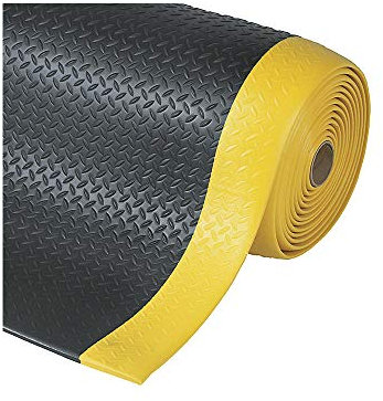 Arbeitsplatzmatte, PVC - Breite 600 mm, pro lfd. m schwarz/gelb - Arbeitsplatzmatte Arbeitsplatzmatten Bodenbelag Bodenschutzmatte