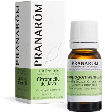 PRANARÔM - Huile Essentielle de Citronnelle de Java Partie Aérienne - Anti-moustiques - 100% Pure Et Naturelle - HECT - 10 ml