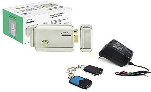 SilverCloud PNI-ACW04 Wireless Gateway Automation Kit, Netzteil mit 2 Fernbedienungen und Elektromagnetischer Verriegelung Grau/Schwarz