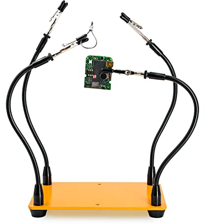 KOTTO Helping Hands Soldering, Third Hand Soldering Tool PCB Holder Four Arms Helping Hands Crafts Jewelry Hobby Workshop Helping Station Non-Slip Steel Weighted Base