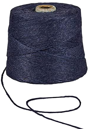 Jutegarn, Dunkelblau, 1 kg, ca. 500 m Juteschnur, 100% Jute, auf Pappspule