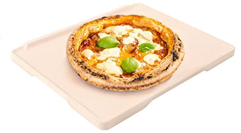 SILBERTHAL Pizzastein für Gasgrill & Backofen – Rechteckig 30×38 cm – Steinplatte aus Cordierit zum Pizza- & Brotbacken