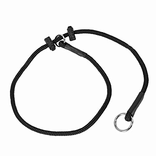 DINGO GEAR Hund choke-halsband handgjord av stark sladd med 2 begränsare vattentät choker för K9 träning IGP agitation bit arbete lydnad svart L S04049