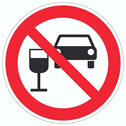 Aufkleber Kreis Alkohol am Steuer verboten Symbol Ø200mm