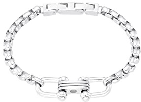 s.Oliver Armband Edelstahl Herren Armschmuck, 18+2 cm, Silber, Kommt in Schmuck Geschenk Box,