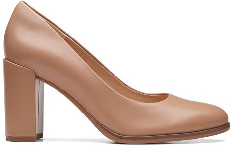 Clarks Damen Freva85 Court Pump, Praline Leather, 37 EU