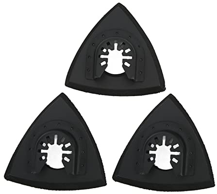 3 stücke Oszillierende Multitool Schleifpad Selbstklebende Dreieckige Scheibe Schleifpapier Halter Schnellspanner Set für Ersatz
