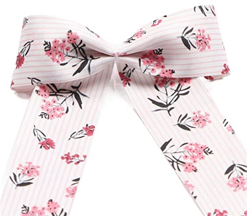 Korean-Style Striped lace Lilac Double-Sided Ribbon DIY Bow Hair Accessories hat Gift Cake Flowers Dressing Accessories Fabric (Color : Pink 3yards, Size : 25mm)