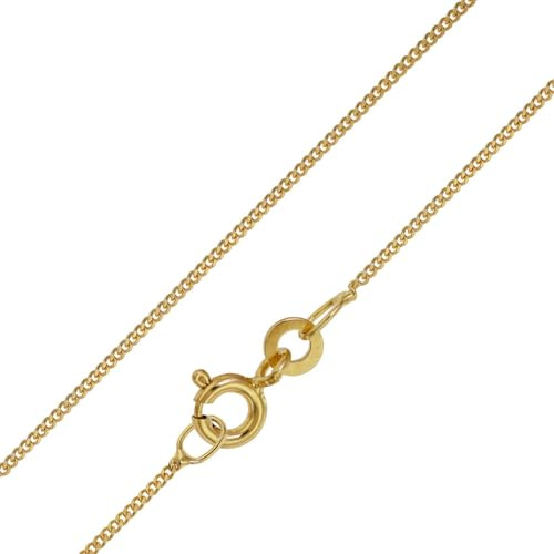 trendor Feine Panzerkette 14 Karat Gold 585 Breite 1,1 mm 41800 | wunderschöne Geschenkidee, Halsschmuck für Damen und Herren,