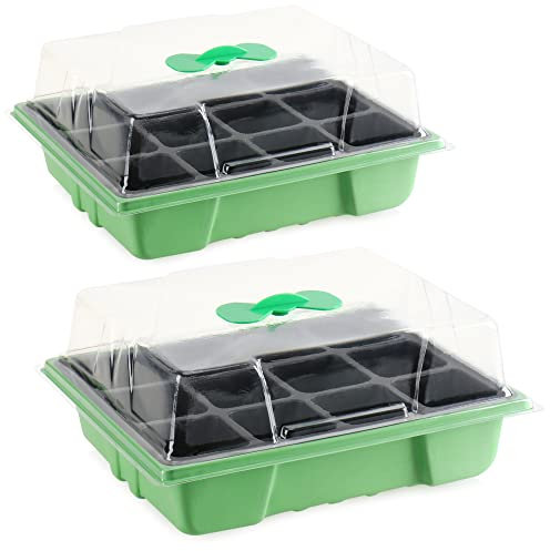 com-four® 2X Serre d'intérieur pour la Culture de Plantes - Pots de Culture pour 24 Plantes - bac à Plantes pour la Maison - kit de Culture de Plantes (Ensemble de Culture 5)