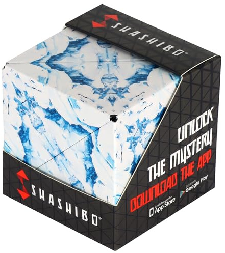 SHASHIBO Shape Changing Box - Award Winning, Patented Fidget Cube with 36 Rare Earth Magnets - Transforms Into Over 100 Shapes (Arctic)
