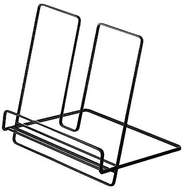 lmoikesz Küchen Geschirrständer, Kochbuchhalter, rostfrei, leicht, Notenständer, frei stanzbar, Tablet Ständer, Starke Tragfähigkeit, Schwarz