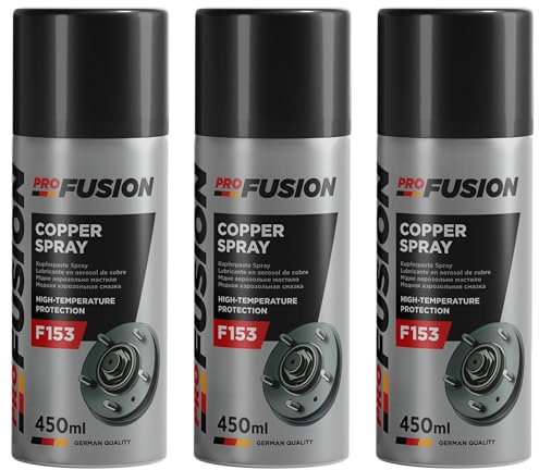 ProFusion Cooper-Spray-Schmiermittel, Kupfer, 3 Stück, hilft bei der Demontage von rostigen Teilen - Kupferfett ideal für Komponenten, die hohen Temperaturen ausgesetzt sind, 450 ml