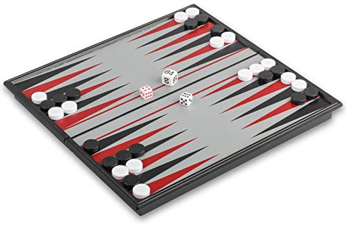 Andux Faltbares Magnetisches Backgammon-Reisebrettspiel-Set CXSLQ-01 (S) | Reise-Brettspiel, für Erwachsene und Jugendliche, für die Freizeit nach der Schule, für Vereine, für Teamspiele