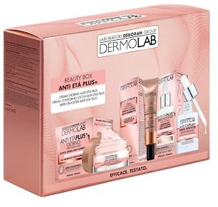 Dermolab - Beauty Box Anti-Età Plus con Crema Viso e Collo Giorno 50 ml, Effetto Lifting Rassodante, Crema Contorno Occhi e Labbra 15 ml Levigante, e Siero Booster 30 ml Tonificante
