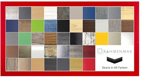 RahmenMax Skane Puzzlerahmen Bilderrahmen Posterrahmen 33x98 cm Rot Knallrot Passgenau Handgefertigt inklusive klarer Acryl Verglasung