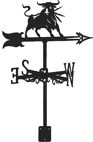 UZSPAC Wetterfahne aus Metall Bullenform Wetterhahn für Garten Dekoration für Den Hof, die Garage und den Bauernhof im Freien Wetterfahnen