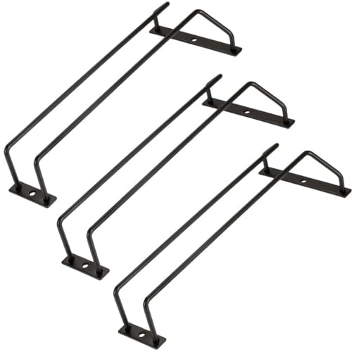 Dianoo Schwarzer Weinglashalter unter dem Schrank, Weinglasregal unter Regal, Stielgläser, Aufbewahrungsaufhänger für Bar, Küche, 27,5 cm, 3 Stück