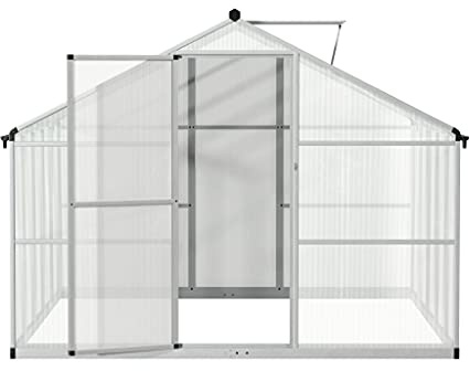 Aluminium Gewächshaus für den Garten 7,2m² inklusive 301 x 238cm Fundament vielseitig nutzbar als Treibhaus,Frühbeet Aufzucht,Tomatenhaus und Pflanzenhaus