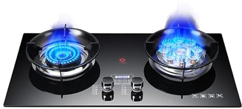 Cuisinière Au Propane, Cuisinière Au Propane Portable À Double Brûleur, Table De Cuisson À Gaz En Verre Trempé, Maximum 17742,4 BTU, Adaptée Aux Appartements De Cuisine Et Aux Camping-cars (Color : N