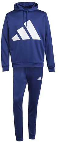 adidas Men's BIG LOGO FRENCH TERRY HOODED TRACKSUITS, dark blue, M