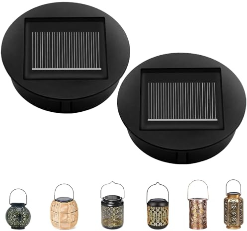Solarleuchten Ersatz Solarmodul für Gartenleuchten,8cm Solar Deckel LED Licht Ersatzteile für Gläser,Wasserdicht Solar Ersatzdeckel,Solarlampen Ersatzteile für Außen Solarlaterne Garten Decor (8cm)