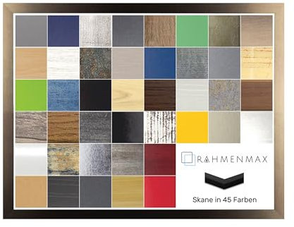 RahmenMax Skane Bilderrahmen Posterrahmen Puzzlerahmen 48x68 cm Bronze Verrostet Optik 68x48 cm mit weisser Rückwand und Antireflex Acrylglas