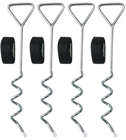 BUUNHI Trampolinzubehör 1 Set Camping Trampolin Feste Spirale Nagel Outdoor Zelt Boden Stahl Und Nylon Anker Markise Zelt Boden Anker Kit Trampolin Ersatzteile