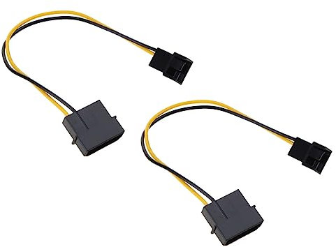 xbiez Kabel Adapter 4-Pin Molex/IDE auf 3-Pin für CPU/Chasis/Gehäuse Lüfter Power Connector Kabel Zubehör, 1 Satz von 2
