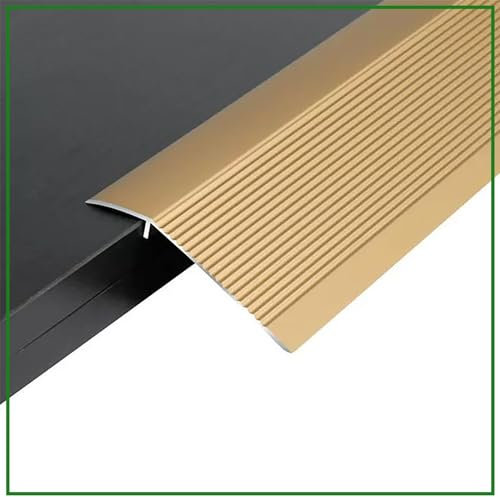 GSKFXJ 10cm Übergangsprofil Aus Alu Bodenübergangsstreifen Höhenausgleich 15-45mm, Übergangsleiste Ausgleichsprofil Für Türschwelle/Holzböden/Laminat/Fliesen(Gold,80cm(31.5inch))