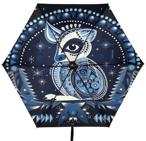 Linnyio Coole Silberne Pferde Taschenschirm, UV-Schutz, Kompakter Reiseschirm, Sonnenschutz für Jungen und Mädchen
