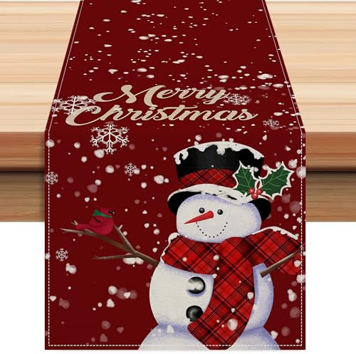 Weihnachtsdeko Innen Tischläufer Weihnachten Deko Weihnachtstischläufer Christmas Decorations，Rot – Outdoor Tischdecke für Winter & Weihnachten (Tischläufer 40x140 cm, Rot)