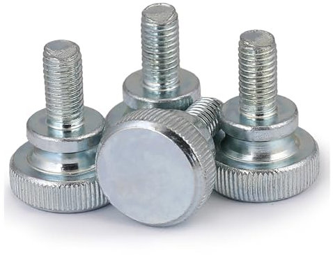 Haroar 5/10 Stück M5 x 8 mm ~ 40 mm Rändelschrauben aus Karbonstahl, verzinkt, GB834 DIN464, hoher Stufenkopf, handfeste Rändelschraube(10Pcs M5x16)
