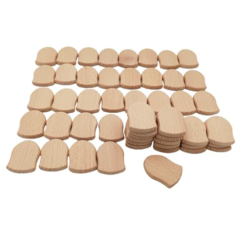 Pièces de bois brut non finies pour gravure laser, étiquettes vierges en bois de hêtre sans trou, découpes en tranches de bois pour fournitures d'artisanat DIY, peinture, ornements (forme spéciale 50