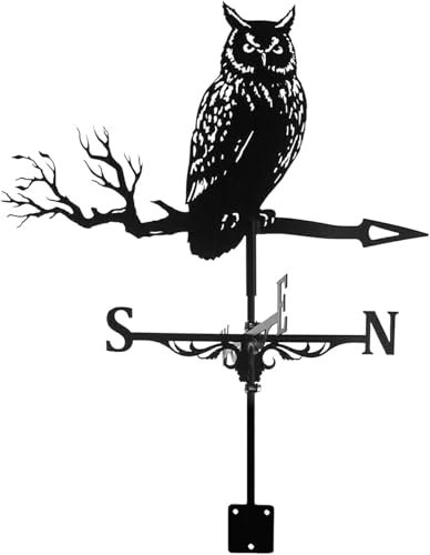 Wetterfahne aus Metall, Windrichtungsanzeiger,Wetterfahnen, Adler, Segelboot-Silhouette,Dachwindfahnen, Außenschuppen, Hof, Garten, Rasendekoration,Hubschrauber(B)