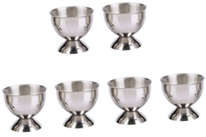 Cabilock Porte-coquetiers en Acier Inoxydable Lot De 6 Pièces Mini Format INOX Incassable pour Œufs Mollets Et Durs Usage Restauration Petit-déjeuner Brunch