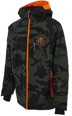 WATTS 1 Sregular WK611, Giacca Tecnica da Sci/Snowboard da Uomo (IT, Testo, L, Regular, Regular, Forest Kamo)