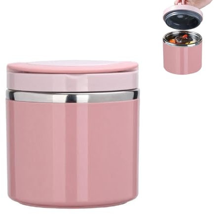 Chiquieray 1L Hot Food Containers, Pink, Insulated, Leak Resistant, Perfect for Packed Meals, Picnics, Office/Work, School