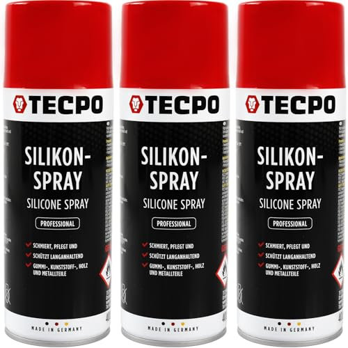 TECPO 3 aerosoles de silicona, 400 ml, lubricante, lubricante, agente de cuidado