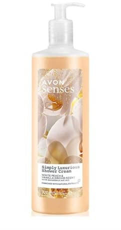 Senses Simply Luxurious Shower Cream -white peach and vanilla orchid scent – pump dispenser - 720ml