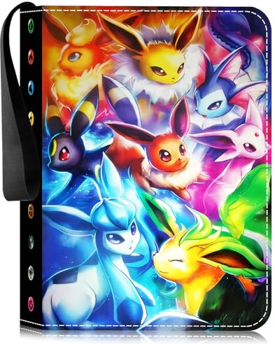 Egmelos Sammelalbum für Pokemon Karten Geschenk Kinder 400 Karten Kapazität | Sammelkarten Album Sammelmappe Karten Ordner 50 Seiten 400 Karten Kapazität Geschenk Kinder