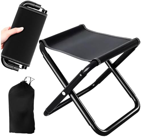 Jiavlyx Portatile Leggero Sedia Pieghevole, 30 * 30 * 30cm Sedile Portatile, Mini Sedile Piccolo Pieghevole, Con Borsa, Sedia Pigra Portatile, Per Attività All'aperto, Pesca, Barbecue, Viaggi