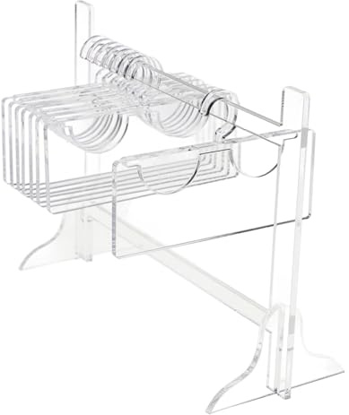 Veemoon Présentoir à Cils Élégant en Acrylique Transparent Support Portable pour Faux Cils Forme Cintre Gain de Place pour Zone Beauté et Voyage