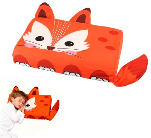 MIYUANGKJ Schlummerkids Kissen 46x26cm Ergonomisches Nackenkissen Calmly Kinderkissen Kawaii Tiere Kissen Kinderkopfkissen Kopfstütze für Besserenund Gesünderen