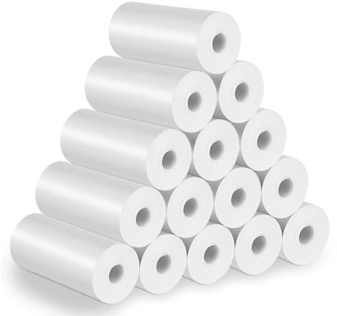 Kinderkamera-Papierrollen, Weißes Thermopapier, 20 Rollen, 5,7 x 2,5 cm | thermopapier kinderkamera,thermopapier,liene fotodrucker papier,greenkinder sofortbildkamera