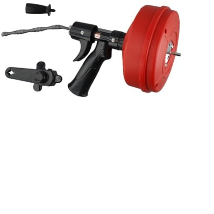 Taladro de drenaje de 5 m para herramienta de serpiente de fontanería, compatible con taladro manual y eléctrico de doble propósito, limpiador de tuberías de 3/4 a 2 pulgadas con carcasa ABS y resorte