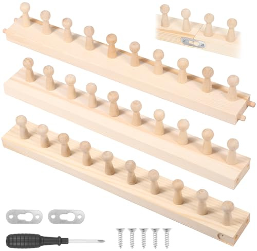 Groß Strickrahmen Holz 117cm Verstellbar Glatt Gratfrei Crochet Große Breite Kein Stricken Erforderlich Strickbrett Kinder DIY Kreativität für Schals Tücher Sofadecken