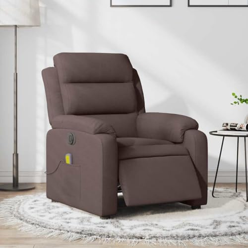 Mimdixy Poltrona relax poltrona da massaggio,Poltrona massaggiante elettrica marrone scuro,Per camera da letto e soggiorno,Veloce da installare