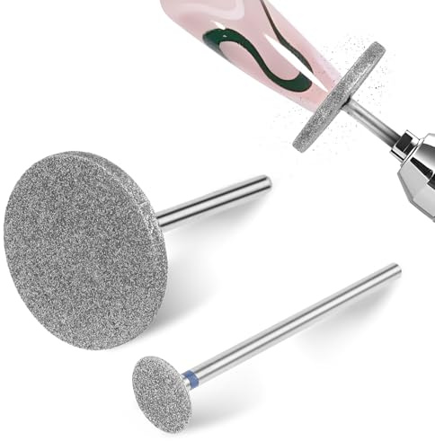 Yuanchu 2 Pcs Sanding Disc Nail Drill Bits, Flat Nail Drill Bit for Electric Foot File, Hard Skin Remover Discs for Pedicure Callus Removal Professional Manicure Pedicure Supplies for Nails Salon Home