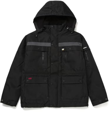 Caterpillar Men's Heavy Insulated Parka Coat, Black, Large